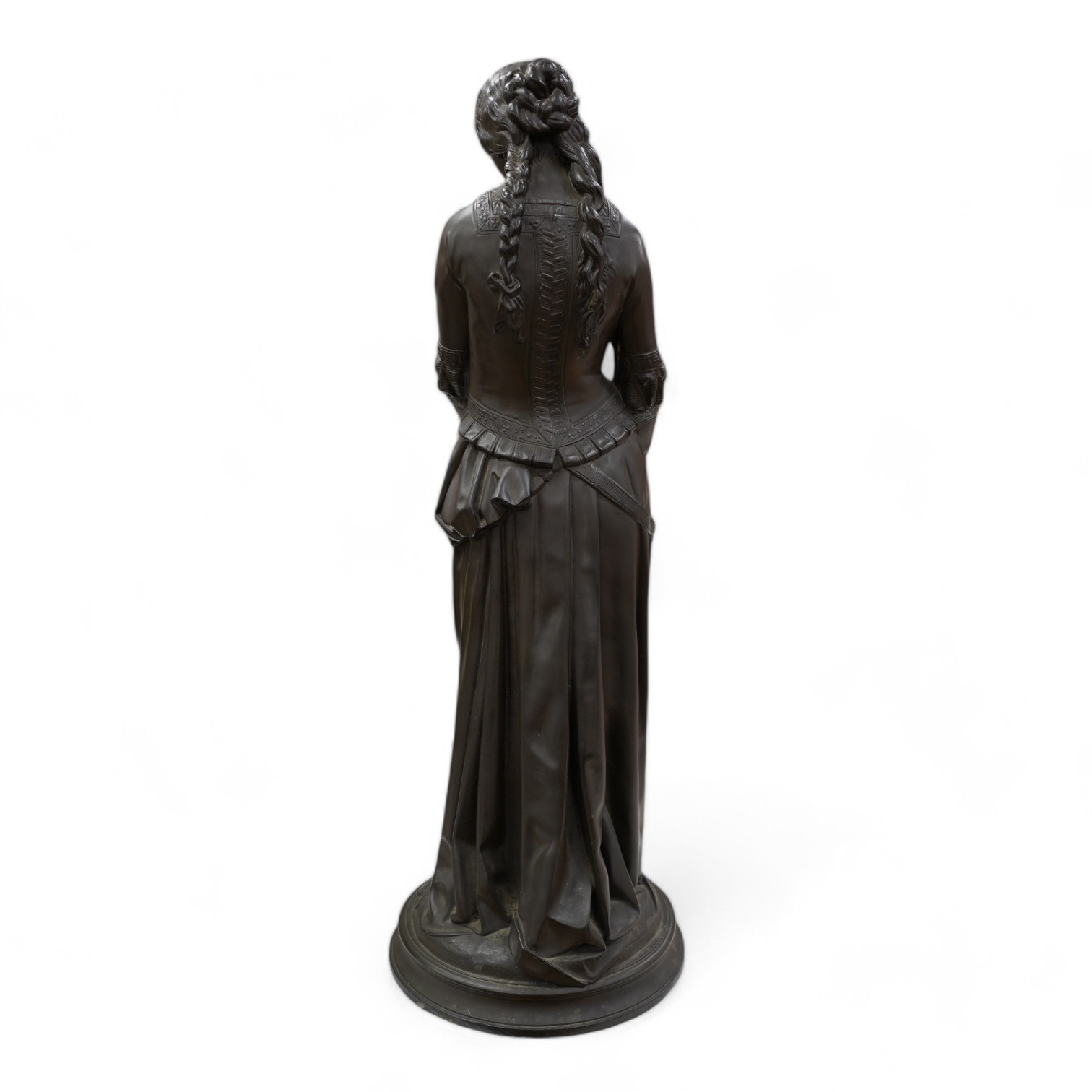 A bronze finished figure of a maiden, 56cm. Condition - good